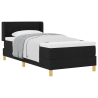Cama Box com cabeceira Preto e Branco 90 x 190 cm tecido 3