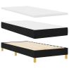 Cama Box com cabeceira Preto e Branco 90 x 200 cm tecido 2
