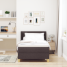 Cama tipo Box Spring Marrón oscuro y Blanco 90 x 200 cm tela 5