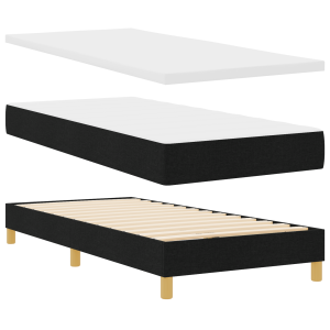 Cama Box Preto e Branco e Preto 100 x 200 cm tecido H