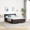 Cama Box Marrom Escuro e Branco 160 x 200 cm tecido 1