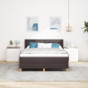 Cama tipo Box Spring Marrón oscuro y Blanco 160 x 200 cm tela 5
