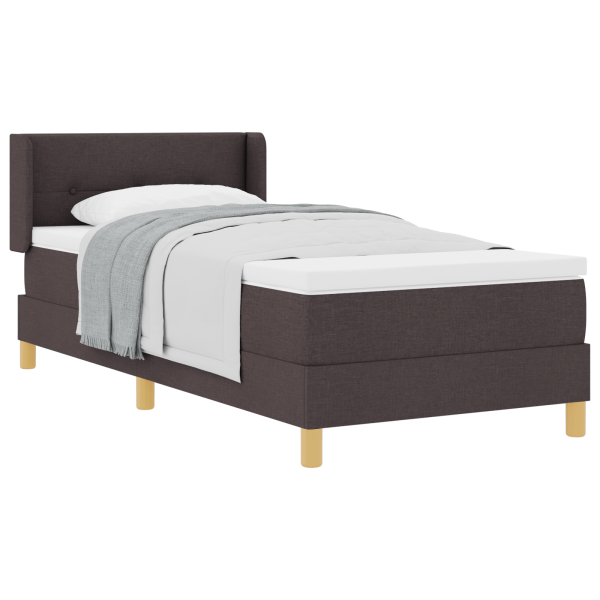 Cama Box Marrom Escuro e Branco 90 x 200 cm tecido M 3