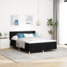 Cama Box com cabeceira Manual Preto 140 x 200 cm Estofado 1