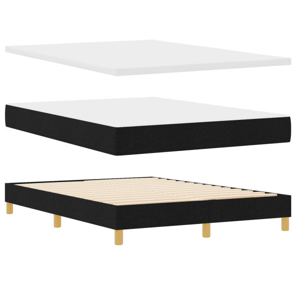 Cama Box com cabeceira Manual Preto 140 x 200 cm Estofado M 2