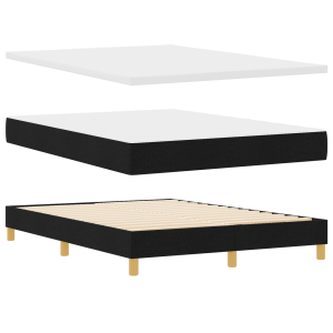 Cama tipo Box Spring Negro y Blanco y Negro 160 x 200 cm tela H