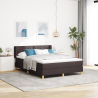 Cama Box Marrom Escuro e Branco 160 x 200 cm tecido 1