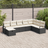 Conjunto de Sofá de Jardim 8 pcs Preto 287 x 177 x 69 cm 1