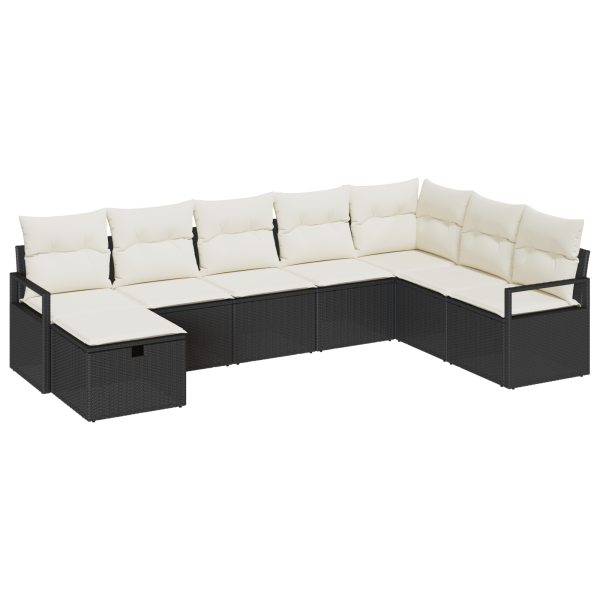 Conjunto de Sofá de Jardim 8 pcs Preto 287 x 177 x 69 cm M 2