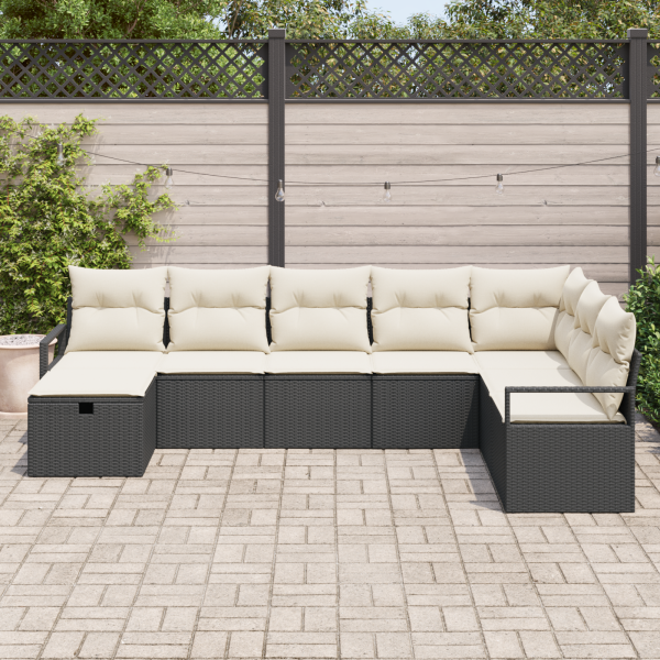 Conjunto de Sofá de Jardim 8 pcs Preto 287 x 177 x 69 cm M 3
