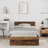 Estrutura de Cama com Cabeceira Madeira Antiga 100 x 200 cm 1
