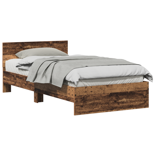 Estructura de Cama con Respaldo Madera Vieja 100 x 200 cm M 3