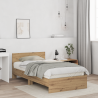 Estructura de Cama con Respaldo Roble artesanal 100 x 200 cm 5