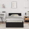 Estrutura de Cama com Cabeceira Carvalho Preto 100 x 200 cm 1