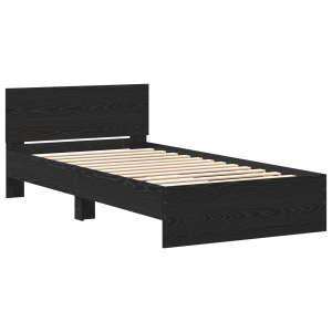 Estructura de Cama con Respaldo Roble Negro 100 x 200 cm H