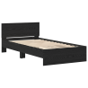 Estrutura de Cama com Cabeceira Carvalho Preto 100 x 200 cm 2