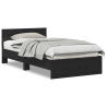 Estructura de Cama con Respaldo Roble Negro 100 x 200 cm 4