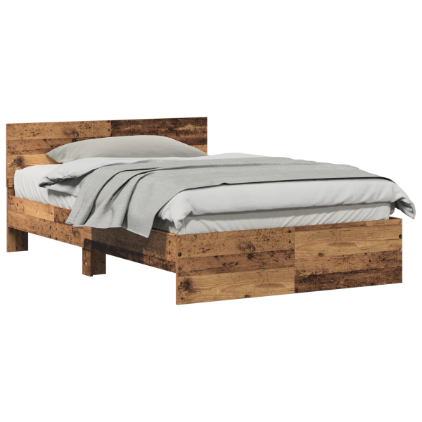 Estrutura de Cama com Cabeceira Madeira Antiga 120 x 190 cm M 3