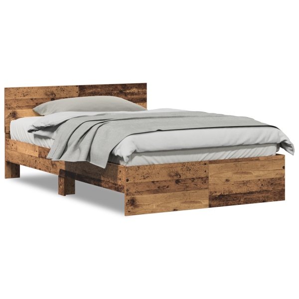 Estructura de Cama con Respaldo Madera Vieja 120 x 190 cm M 4