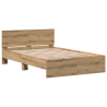 Estructura de Cama con Respaldo Roble artesanal 120 x 190 cm 2
