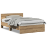 Estructura de Cama con Respaldo Roble artesanal 120 x 190 cm 4