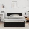 Estructura de Cama con Respaldo Roble Negro 120 x 190 cm Madera 1