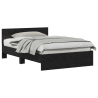 Estrutura de Cama com Cabeceira Carvalho Preto 120 x 190 cm 3