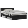 Estrutura de Cama com Cabeceira Carvalho Preto 120 x 190 cm 4