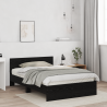 Estrutura de Cama com Cabeceira Carvalho Preto 120 x 190 cm 5