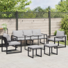 Conjunto de sofá de jardín 6 pcs Negro 61 x 72.5 x 71 cm Acero 4