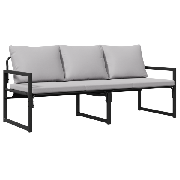 Conjunto de sofá de jardín 6 pcs Negro 61 x 72.5 x 71 cm Acero M 5