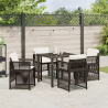 Conjunto de Comedor de Jardín Marrón 5 pcs Marrón Acero 4