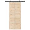 Puerta deslizante Marrón 80 x 208 cm Madera maciza de pino 4