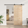Puerta deslizante Marrón 80 x 208 cm Madera maciza de pino 3