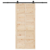 Puerta deslizante Marrón 80 x 208 cm Madera maciza de pino 4