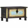 Baúl de almacenamiento madera de mango negro 80x40x45 cm 1