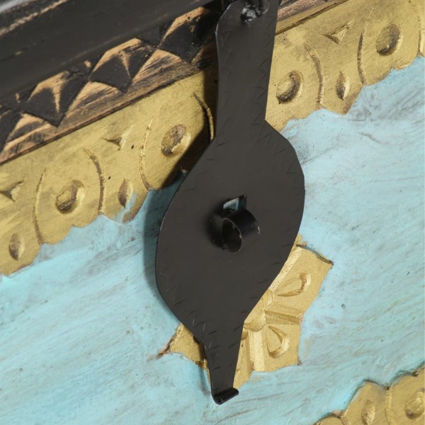 Baúl de almacenamiento madera de mango negro 80x40x45 cm M 3