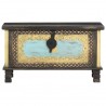 Baúl de almacenamiento madera de mango negro 80x40x45 cm 4
