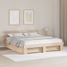 Estructura de cama Marrón 200 x 200 cm Madera de pino sólido 1