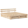 Estrutura da Cama com gaveta com cabeceira com armazenamento Castanho 200 x 200 cm 2