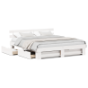 Estructura de cama con cajón con cabecera con almacenamiento Blanco 200 x 200 cm 4