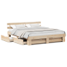 Estructura de cama Marrón 180 x 200 cm Madera de pino sólido 4