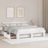 Estrutura da Cama com gaveta Branco 180 x 200 cm Madeira Sólida 5