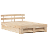 Estructura de cama Marrón 140 x 200 cm Madera de pino sólido 2