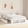 Estrutura da Cama Branco 140 x 200 cm Madeira de Pinheiro 5
