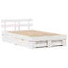 Estrutura da Cama com gaveta com cabeceira com armazenamento Branco 140 x 190 cm 2