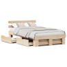 Estructura de cama Marrón 120 x 190 cm Madera de pino sólido 4