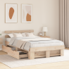 Estructura de cama Marrón 120 x 190 cm Madera de pino sólido 5