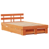 Estrutura da Cama Castanho-mel 120 x 190 cm Madeira Sólida 2