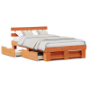 Estrutura da Cama Castanho-mel 120 x 190 cm Madeira Sólida 4